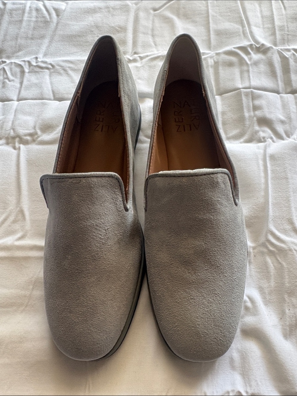 Naturalizer Gray Suede Slip-On Loafers